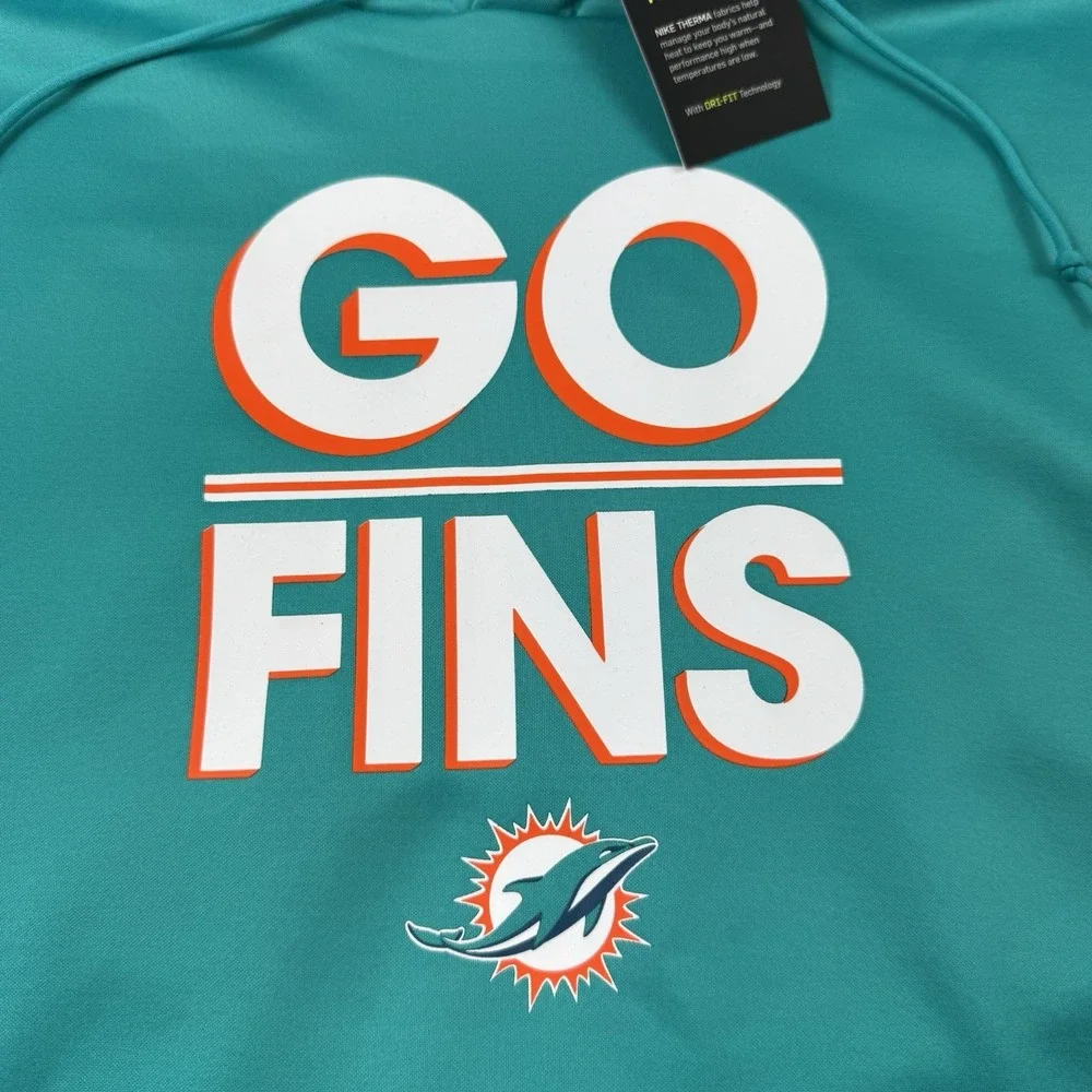 Nike Miami Dolphins On Field Spellout Performance Mens Hoodie 3XL CI0395-311 NWT